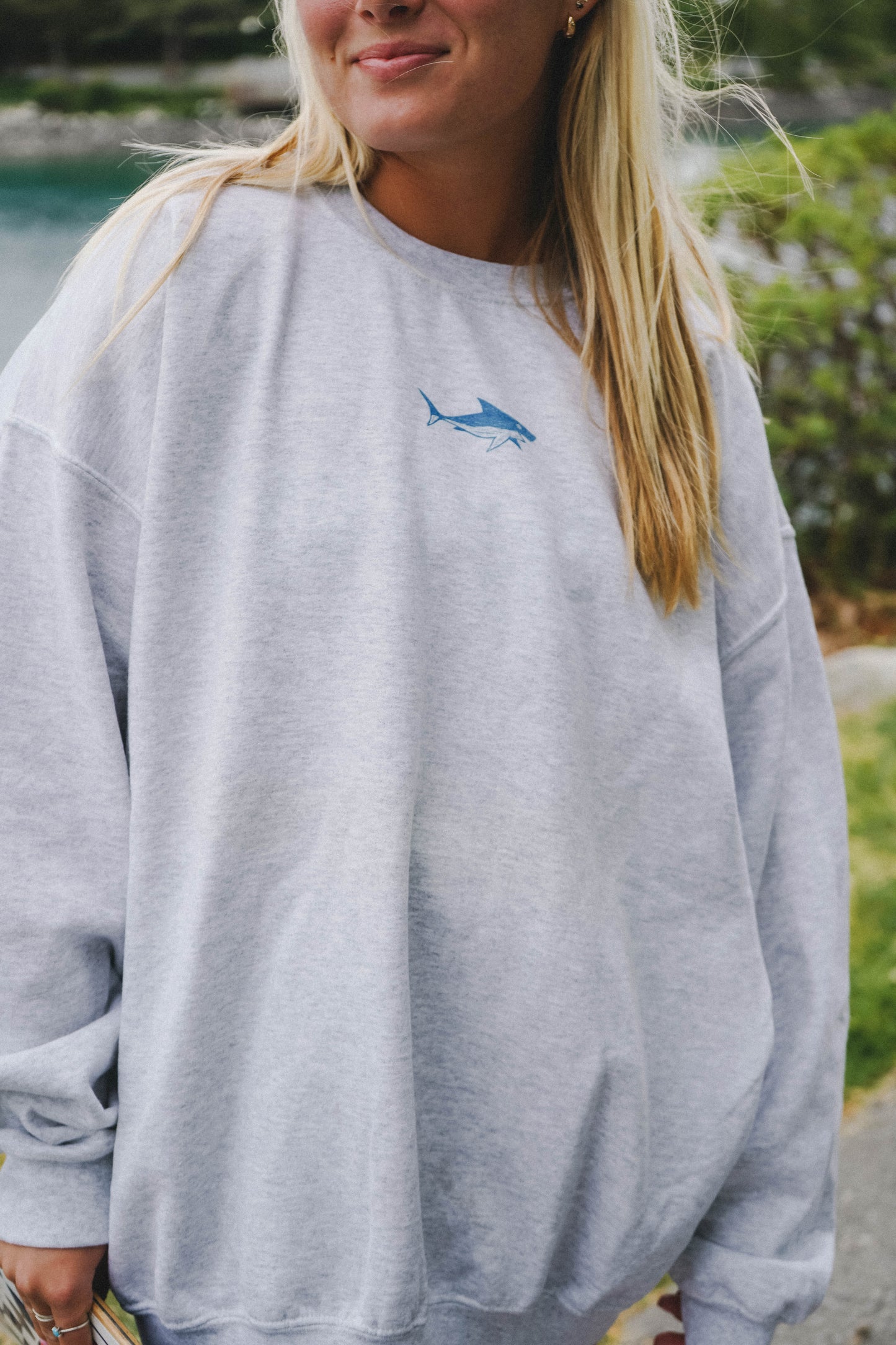 Pure Stoke Shark Crewneck - Grey