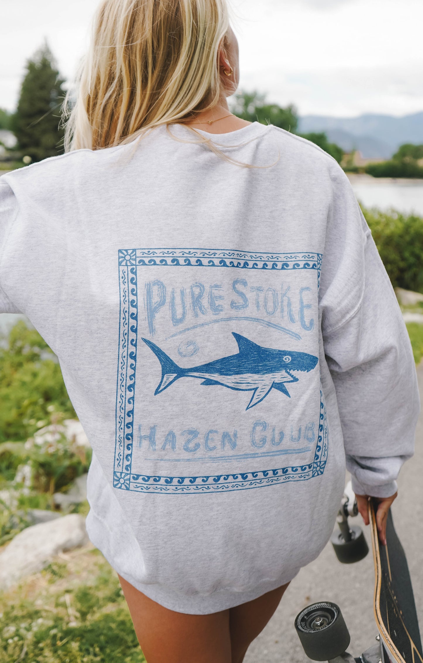 Pure Stoke Shark Crewneck - Grey