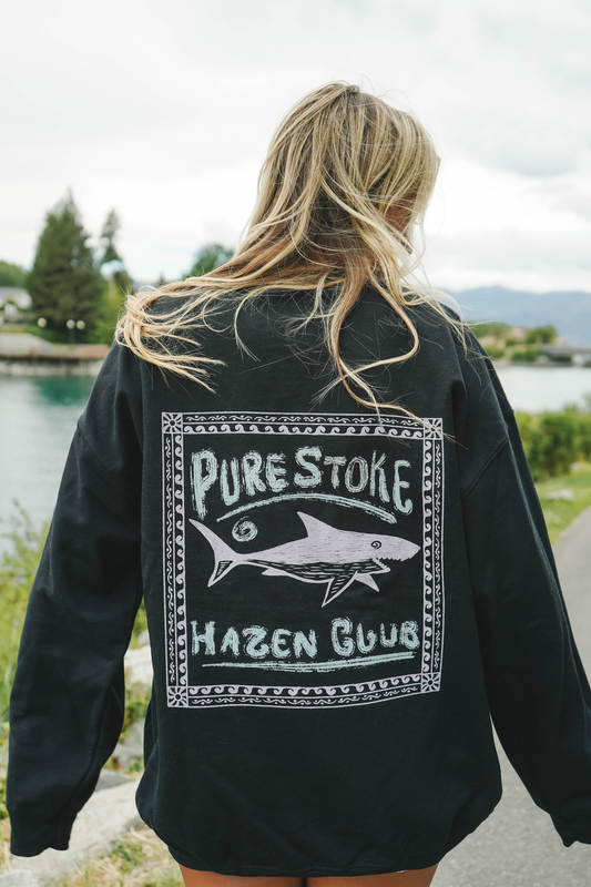 Pure Stoke Shark Crewneck - Black