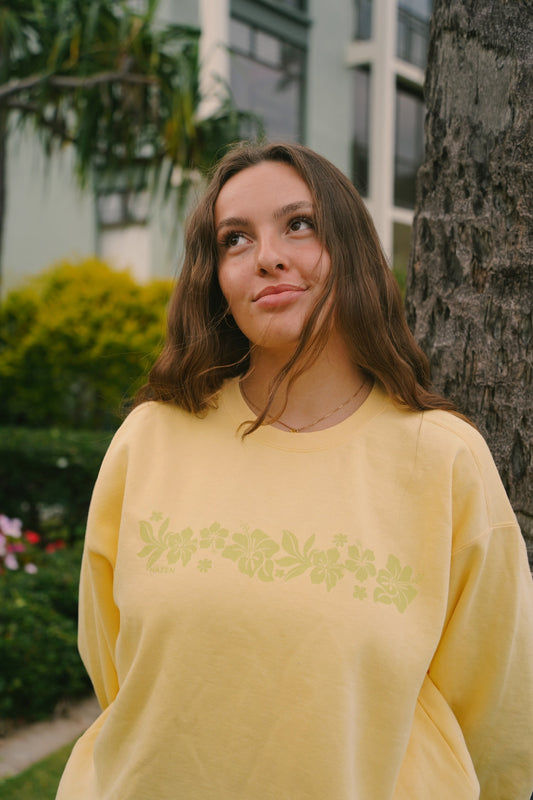 Hibiscus Crewneck - Lemonade