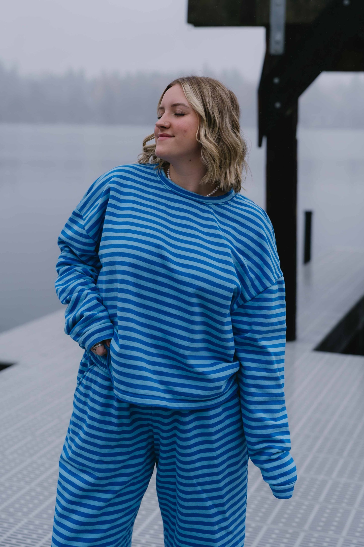 Oversized Crewneck- Blue Crush