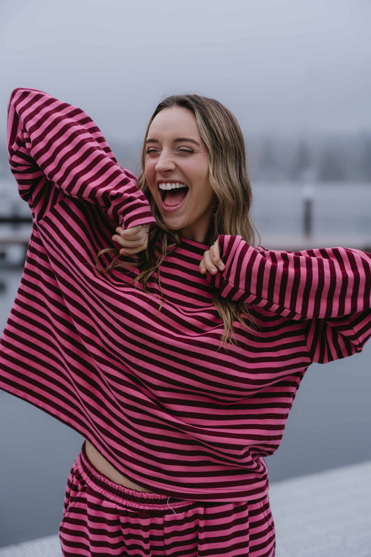 Oversized Crewneck- Blush Crush