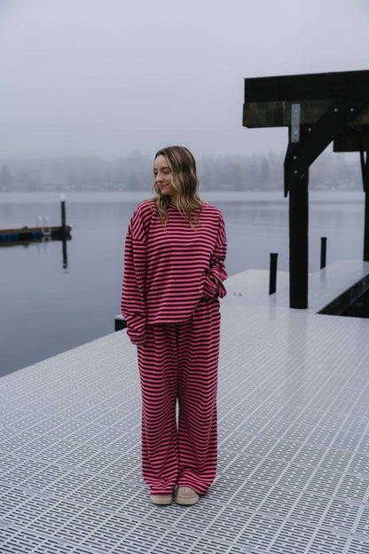 Straight Leg Sweatpants- Blush Crush