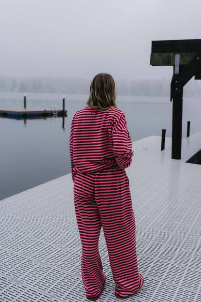 Straight Leg Sweatpants- Blush Crush